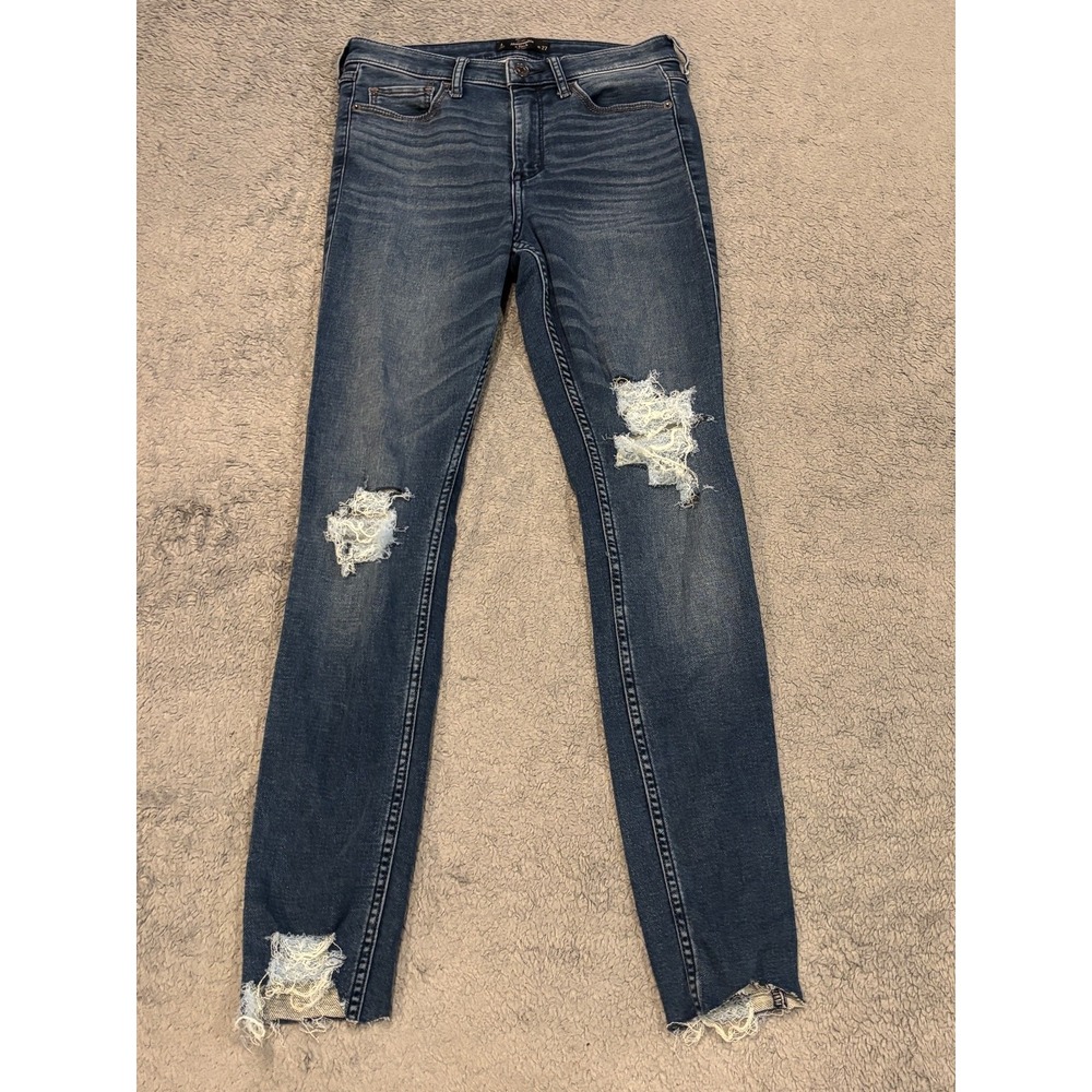 Abercrombie & Fitch Jeans Womens 4/27 Blue Denim Stretch Distressed Skinny